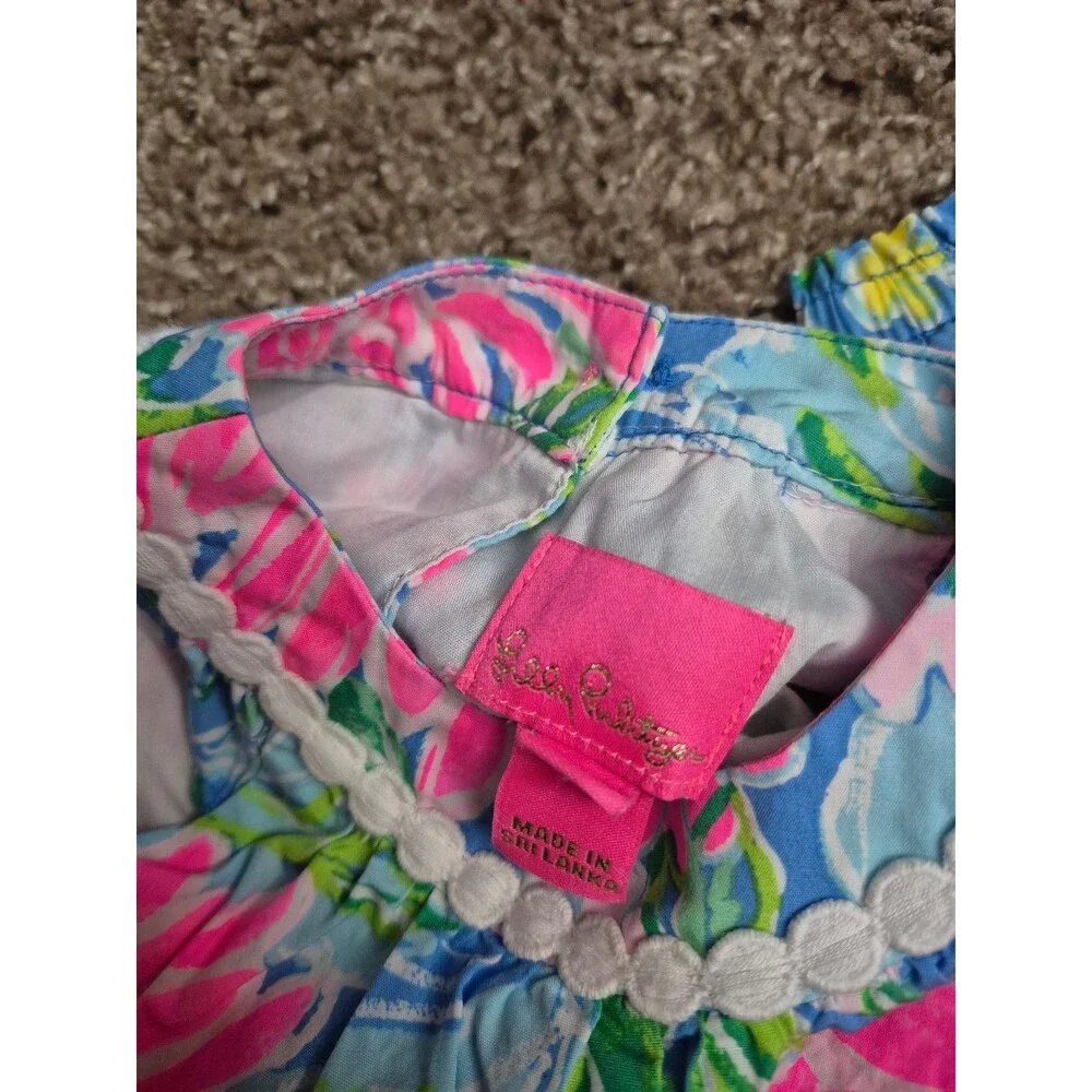 Lilly pulitzer baby girl dress w/ bummies size 3-6 months like new